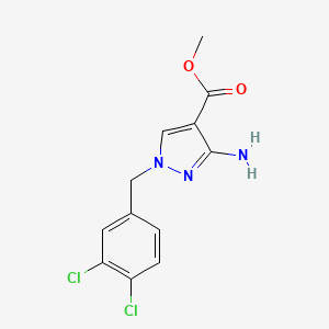 molecular formula C12H11Cl2N3O2 B2749001 methyl 3-amino-1-(3,4-dichlorobenzyl)-1H-pyrazole-4-carboxylate CAS No. 1856094-87-5