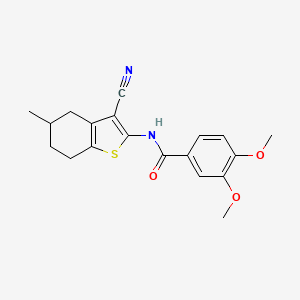 molecular formula C19H20N2O3S B2749007 N-(3-cyano-5-methyl-4,5,6,7-tetrahydro-1-benzothiophen-2-yl)-3,4-dimethoxybenzamide CAS No. 328539-47-5