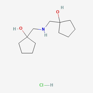 molecular formula C12H24ClNO2 B2749016 1-({[(1-Hydroxycyclopentyl)methyl]amino}methyl)cyclopentan-1-ol hydrochloride CAS No. 1311316-84-3