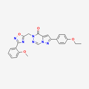 molecular formula C23H20N6O4 B2749022 2-(4-ethoxyphenyl)-5-{[3-(2-methoxyphenyl)-1,2,4-oxadiazol-5-yl]methyl}-4H,5H-pyrazolo[1,5-d][1,2,4]triazin-4-one CAS No. 1251633-91-6