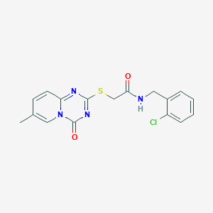 molecular formula C17H15ClN4O2S B2749030 N-[(2-chlorophenyl)methyl]-2-({7-methyl-4-oxo-4H-pyrido[1,2-a][1,3,5]triazin-2-yl}sulfanyl)acetamide CAS No. 896326-33-3