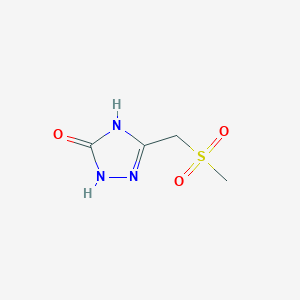molecular formula C4H7N3O3S B2749031 3-(Methylsulfonylmethyl)-1,4-dihydro-1,2,4-triazol-5-one CAS No. 1344004-97-2