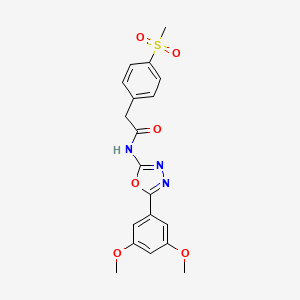 molecular formula C19H19N3O6S B2749056 N-(5-(3,5-dimethoxyphenyl)-1,3,4-oxadiazol-2-yl)-2-(4-(methylsulfonyl)phenyl)acetamide CAS No. 941971-73-9