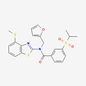 molecular formula C23H22N2O4S3 B2749061 N-(furan-2-ylmethyl)-3-(isopropylsulfonyl)-N-(4-(methylthio)benzo[d]thiazol-2-yl)benzamide CAS No. 923427-00-3
