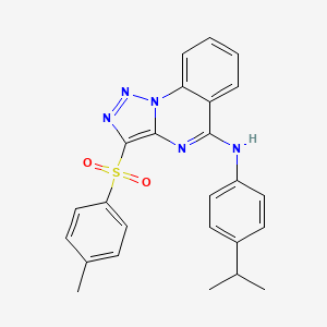 3-[(4-methylphenyl)sulfonyl]-N-[4-(propan-2-yl)phenyl][1,2,3]triazolo[1,5-a]quinazolin-5-amine