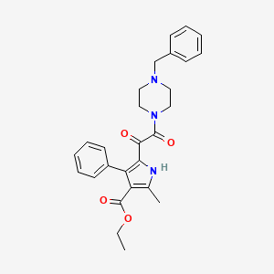 ethyl 5-[2-(4-benzylpiperazin-1-yl)-2-oxoacetyl]-2-methyl-4-phenyl-1H-pyrrole-3-carboxylate