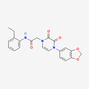 2-[4-(1,3-benzodioxol-5-yl)-2,3-dioxopyrazin-1-yl]-N-(2-ethylphenyl)acetamide