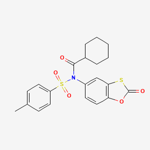N-(4-methylphenyl)sulfonyl-N-(2-oxo-1,3-benzoxathiol-5-yl)cyclohexanecarboxamide
