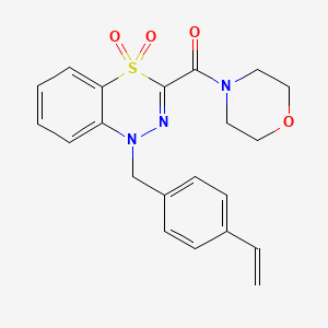 (4,4-dioxido-1-(4-vinylbenzyl)-1H-benzo[e][1,3,4]thiadiazin-3-yl)(morpholino)methanone