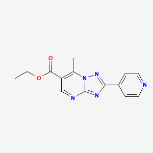 molecular formula C14H13N5O2 B2749120 Ethyl 7-methyl-2-(pyridin-4-yl)[1,2,4]triazolo[1,5-a]pyrimidine-6-carboxylate CAS No. 907971-87-3