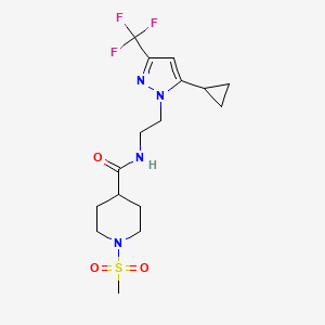 N-(2-(5-cyclopropyl-3-(trifluoromethyl)-1H-pyrazol-1-yl)ethyl)-1-(methylsulfonyl)piperidine-4-carboxamide