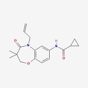 N-(5-allyl-3,3-dimethyl-4-oxo-2,3,4,5-tetrahydrobenzo[b][1,4]oxazepin-7-yl)cyclopropanecarboxamide