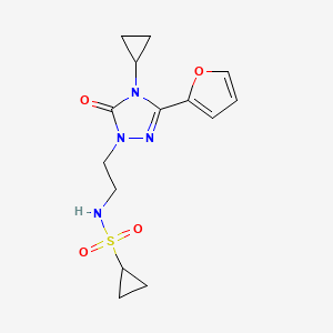 N-(2-(4-cyclopropyl-3-(furan-2-yl)-5-oxo-4,5-dihydro-1H-1,2,4-triazol-1-yl)ethyl)cyclopropanesulfonamide