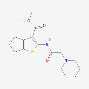 molecular formula C16H22N2O3S B274915 METHYL 2-[2-(PIPERIDIN-1-YL)ACETAMIDO]-4H,5H,6H-CYCLOPENTA[B]THIOPHENE-3-CARBOXYLATE 