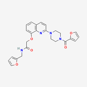 2-((2-(4-(furan-2-carbonyl)piperazin-1-yl)quinolin-8-yl)oxy)-N-(furan-2-ylmethyl)acetamide