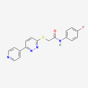 molecular formula C17H13FN4OS B2749153 N-(4-fluorophenyl)-2-{[6-(pyridin-4-yl)pyridazin-3-yl]sulfanyl}acetamide CAS No. 872702-09-5
