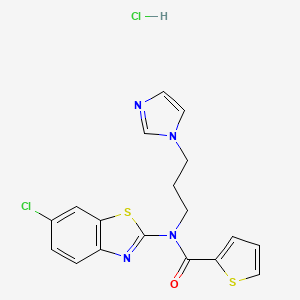 N-(3-(1H-imidazol-1-yl)propyl)-N-(6-chlorobenzo[d]thiazol-2-yl)thiophene-2-carboxamide hydrochloride