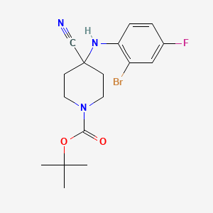 tert-Butyl 4-((2-bromo-4-fluorophenyl)amino)-4-cyanopiperidine-1-carboxylate