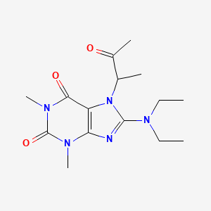 molecular formula C15H23N5O3 B2749175 8-(Diethylamino)-1,3-dimethyl-7-(3-oxobutan-2-yl)purine-2,6-dione CAS No. 476668-38-9