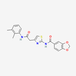 molecular formula C21H19N3O4S B2749176 N-(4-(2-((2,3-dimethylphenyl)amino)-2-oxoethyl)thiazol-2-yl)benzo[d][1,3]dioxole-5-carboxamide CAS No. 921819-20-7