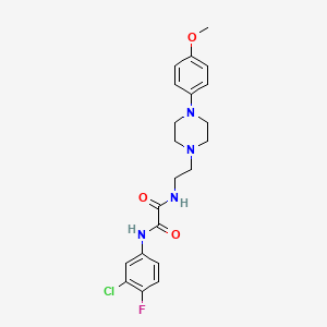 molecular formula C21H24ClFN4O3 B2749193 N'-(3-chloro-4-fluorophenyl)-N-{2-[4-(4-methoxyphenyl)piperazin-1-yl]ethyl}ethanediamide CAS No. 1049571-31-4