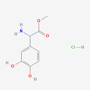 molecular formula C9H12ClNO4 B2749230 Methyl2-amino-2-(3,4-dihydroxyphenyl)acetatehydrochloride CAS No. 179811-84-8