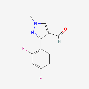 molecular formula C11H8F2N2O B2749250 3-(2,4-Difluorophenyl)-1-methyl-1h-pyrazole-4-carbaldehyde CAS No. 1152509-93-7