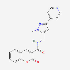 molecular formula C20H16N4O3 B2749281 N-{[1-methyl-3-(pyridin-4-yl)-1H-pyrazol-5-yl]methyl}-2-oxo-2H-chromene-3-carboxamide CAS No. 2319876-23-6