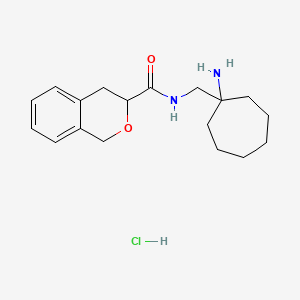 molecular formula C18H27ClN2O2 B2749302 N-[(1-aminocycloheptyl)methyl]-3,4-dihydro-1H-2-benzopyran-3-carboxamide hydrochloride CAS No. 2418734-88-8