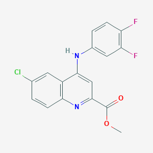 molecular formula C17H11ClF2N2O2 B2749306 Methyl 6-chloro-4-[(3,4-difluorophenyl)amino]quinoline-2-carboxylate CAS No. 1207005-66-0