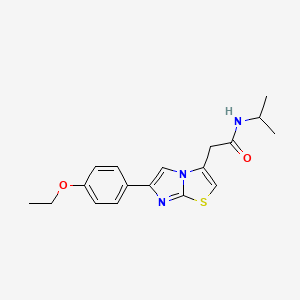 molecular formula C18H21N3O2S B2749312 2-(6-(4-ethoxyphenyl)imidazo[2,1-b]thiazol-3-yl)-N-isopropylacetamide CAS No. 897461-45-9