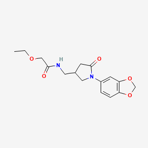 molecular formula C16H20N2O5 B2749334 N-((1-(benzo[d][1,3]dioxol-5-yl)-5-oxopyrrolidin-3-yl)methyl)-2-ethoxyacetamide CAS No. 954623-75-7