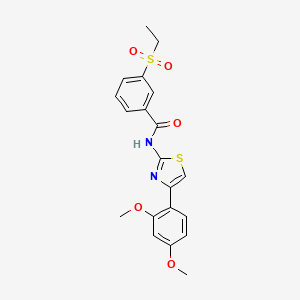 molecular formula C20H20N2O5S2 B2749345 N-(4-(2,4-dimethoxyphenyl)thiazol-2-yl)-3-(ethylsulfonyl)benzamide CAS No. 922696-09-1