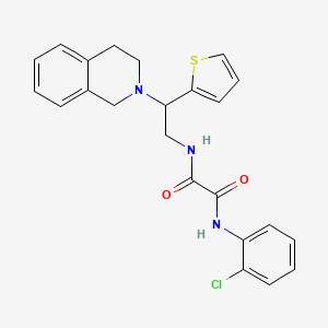 molecular formula C23H22ClN3O2S B2749355 N'-(2-chlorophenyl)-N-[2-(1,2,3,4-tetrahydroisoquinolin-2-yl)-2-(thiophen-2-yl)ethyl]ethanediamide CAS No. 898452-75-0