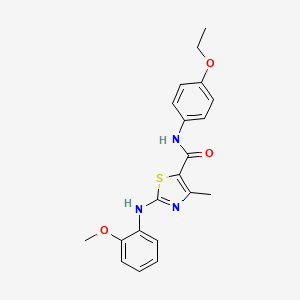 molecular formula C20H21N3O3S B2749415 N-(4-ethoxyphenyl)-2-[(2-methoxyphenyl)amino]-4-methyl-1,3-thiazole-5-carboxamide CAS No. 1242880-72-3