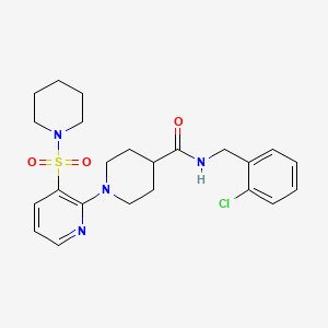 molecular formula C23H29ClN4O3S B2749427 N-[(2-chlorophenyl)methyl]-1-[3-(piperidine-1-sulfonyl)pyridin-2-yl]piperidine-4-carboxamide CAS No. 1216798-01-4