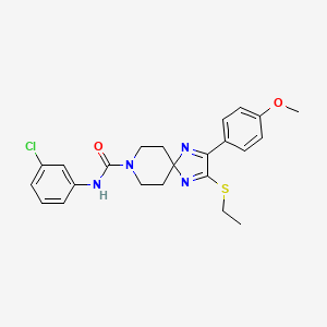 molecular formula C23H25ClN4O2S B2749537 N-(3-CHLOROPHENYL)-2-(ETHYLSULFANYL)-3-(4-METHOXYPHENYL)-1,4,8-TRIAZASPIRO[4.5]DECA-1,3-DIENE-8-CARBOXAMIDE CAS No. 894885-90-6