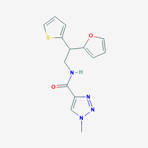 molecular formula C14H14N4O2S B2749580 N-[2-(furan-2-yl)-2-(thiophen-2-yl)ethyl]-1-methyl-1H-1,2,3-triazole-4-carboxamide CAS No. 2097916-10-2