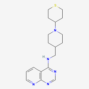 B2749583 N-[[1-(Thian-4-yl)piperidin-4-yl]methyl]pyrido[2,3-d]pyrimidin-4-amine CAS No. 2379996-76-4