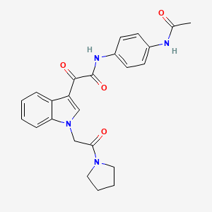 B2749640 N-(4-acetamidophenyl)-2-oxo-2-(1-(2-oxo-2-(pyrrolidin-1-yl)ethyl)-1H-indol-3-yl)acetamide CAS No. 893992-86-4