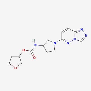 molecular formula C14H18N6O3 B2749683 oxolan-3-yl N-(1-{[1,2,4]triazolo[4,3-b]pyridazin-6-yl}pyrrolidin-3-yl)carbamate CAS No. 2034311-14-1