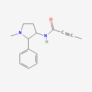 molecular formula C15H18N2O B2749752 N-(1-methyl-2-phenylpyrrolidin-3-yl)but-2-ynamide CAS No. 2094840-46-5