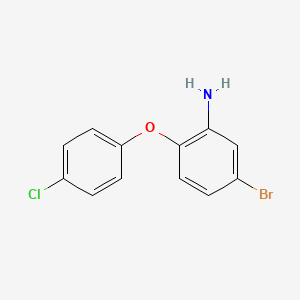 molecular formula C12H9BrClNO B2749769 5-Bromo-2-(4-chlorophenoxy)aniline CAS No. 15212-00-7