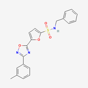 molecular formula C20H17N3O4S B2749821 N-benzyl-5-[3-(3-methylphenyl)-1,2,4-oxadiazol-5-yl]furan-2-sulfonamide CAS No. 1207016-26-9