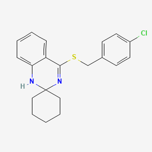 molecular formula C20H21ClN2S B2749885 4'-{[(4-chlorophenyl)methyl]sulfanyl}-1'H-spiro[cyclohexane-1,2'-quinazoline] CAS No. 893787-23-0