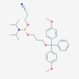 molecular formula C33H43N2O5P B027499 3-[3-[Bis(4-methoxyphenyl)-phenylmethoxy]propoxy-[di(propan-2-yl)amino]phosphanyl]oxypropanenitrile CAS No. 110894-23-0