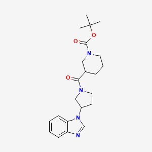 molecular formula C22H30N4O3 B2749916 tert-butyl 3-(3-(1H-benzo[d]imidazol-1-yl)pyrrolidine-1-carbonyl)piperidine-1-carboxylate CAS No. 2034421-00-4