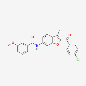 molecular formula C24H18ClNO4 B2749926 N-[2-(4-chlorobenzoyl)-3-methyl-1-benzofuran-6-yl]-3-methoxybenzamide CAS No. 923192-87-4