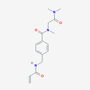 molecular formula C16H21N3O3 B2749959 N-[2-(Dimethylamino)-2-oxoethyl]-N-methyl-4-[(prop-2-enoylamino)methyl]benzamide CAS No. 2199672-36-9