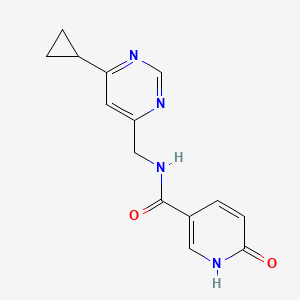 molecular formula C14H14N4O2 B2749971 N-[(6-cyclopropylpyrimidin-4-yl)methyl]-6-hydroxypyridine-3-carboxamide CAS No. 2189435-07-0